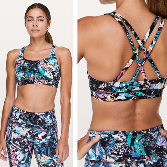 LULULEMON Energy Bra Size 4 Crush Multi - Picture 1 of 8